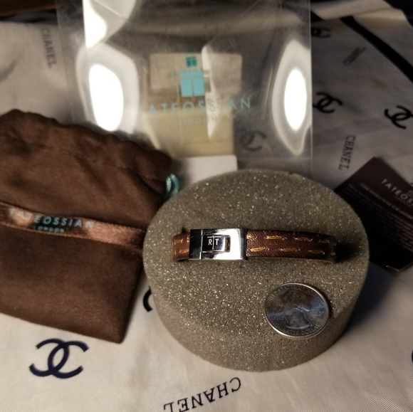 Host Pick! New TATEOSSIAN Men's Leather Steel Bracelet - Picture 6 of 7